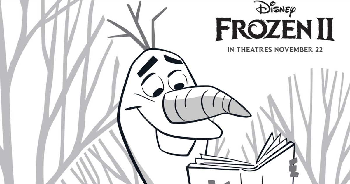 Free printable disney frozen olaf coloring page