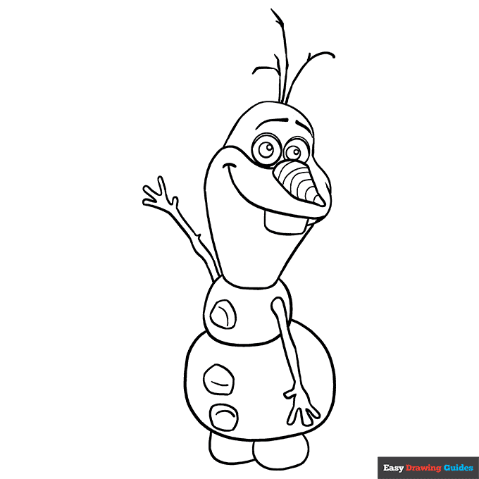 Olaf from frozen coloring page easy drawing guides