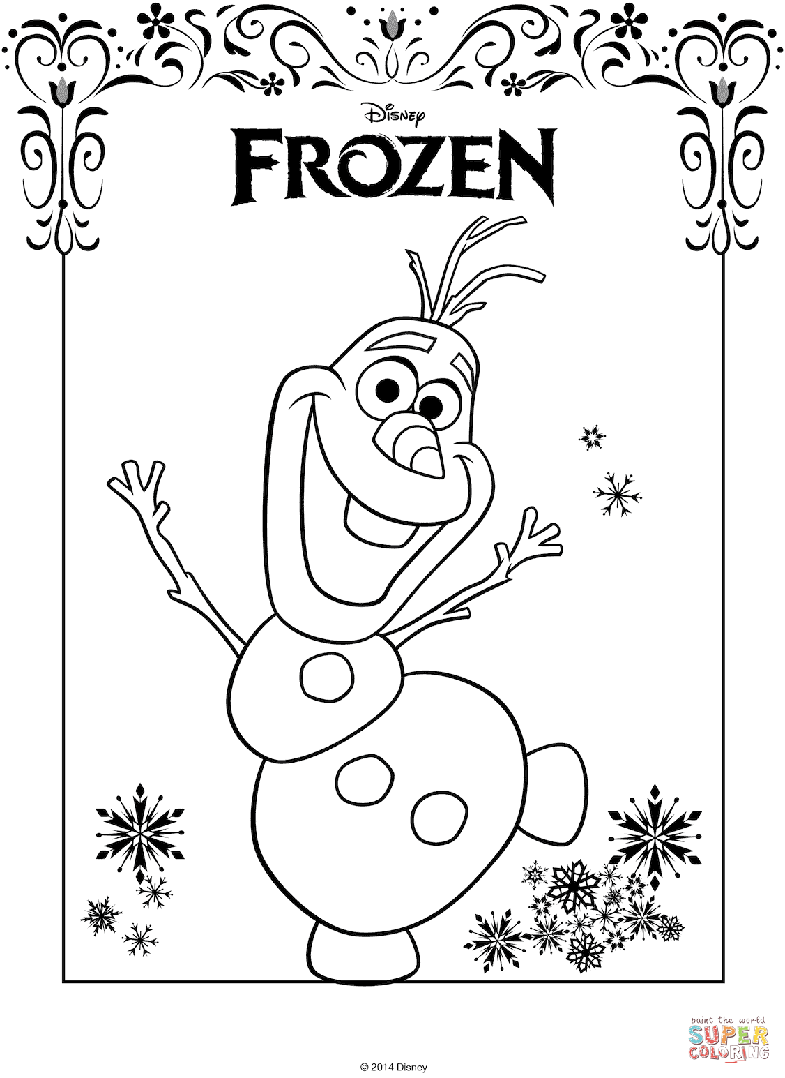 Olaf from frozen coloring page free printable coloring pages