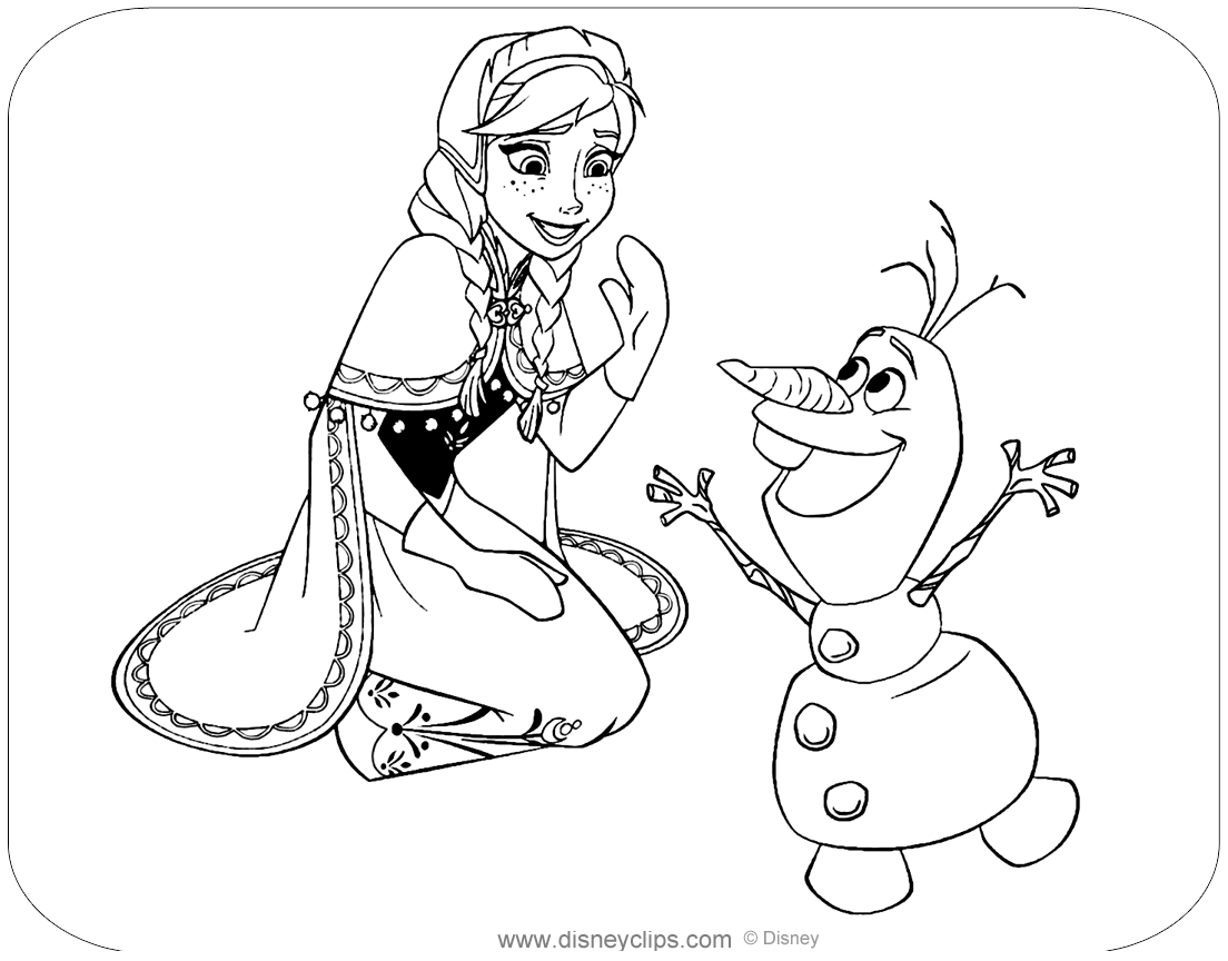 Frozen coloring pages