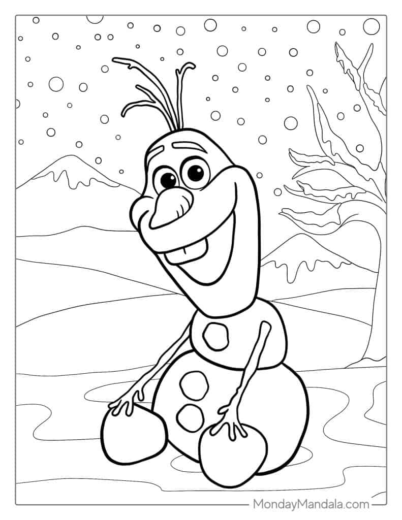 Frozen coloring pages free pdf printables