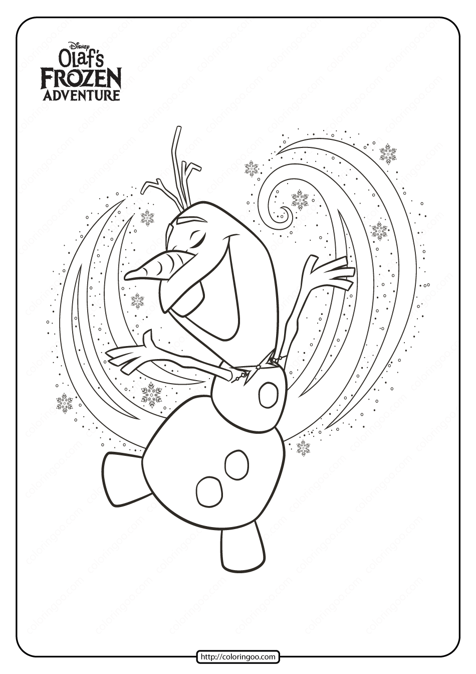 Disney olafs frozen adventure coloring pages