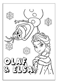 Color your favorite frozen character with olaf the snowman coloring pages pdf