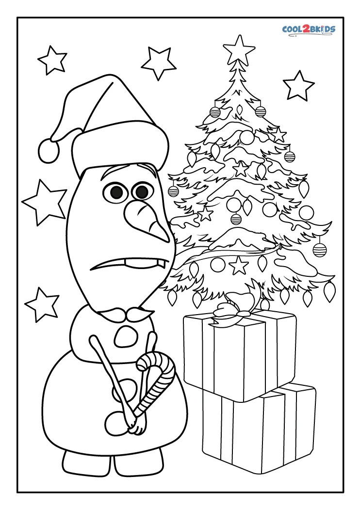 Free printable olaf christmas coloring pages for kids