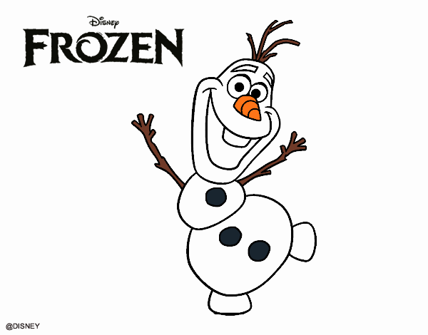 Colored page frozen olaf dancing painted by user not registered