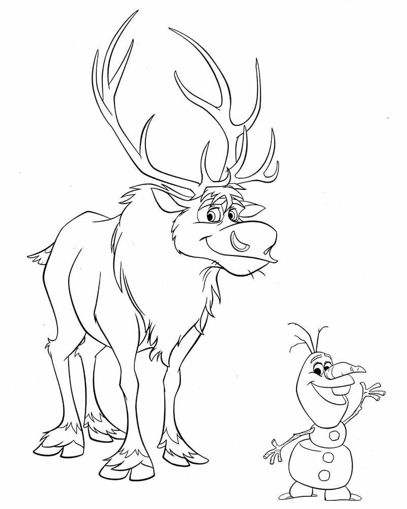 Olaf and sven coloring pages