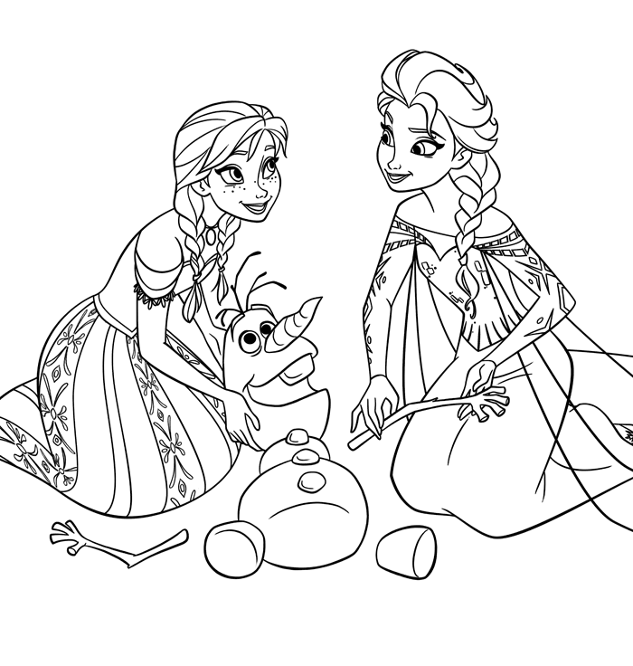 Disney movie princesses frozen printable coloring pages