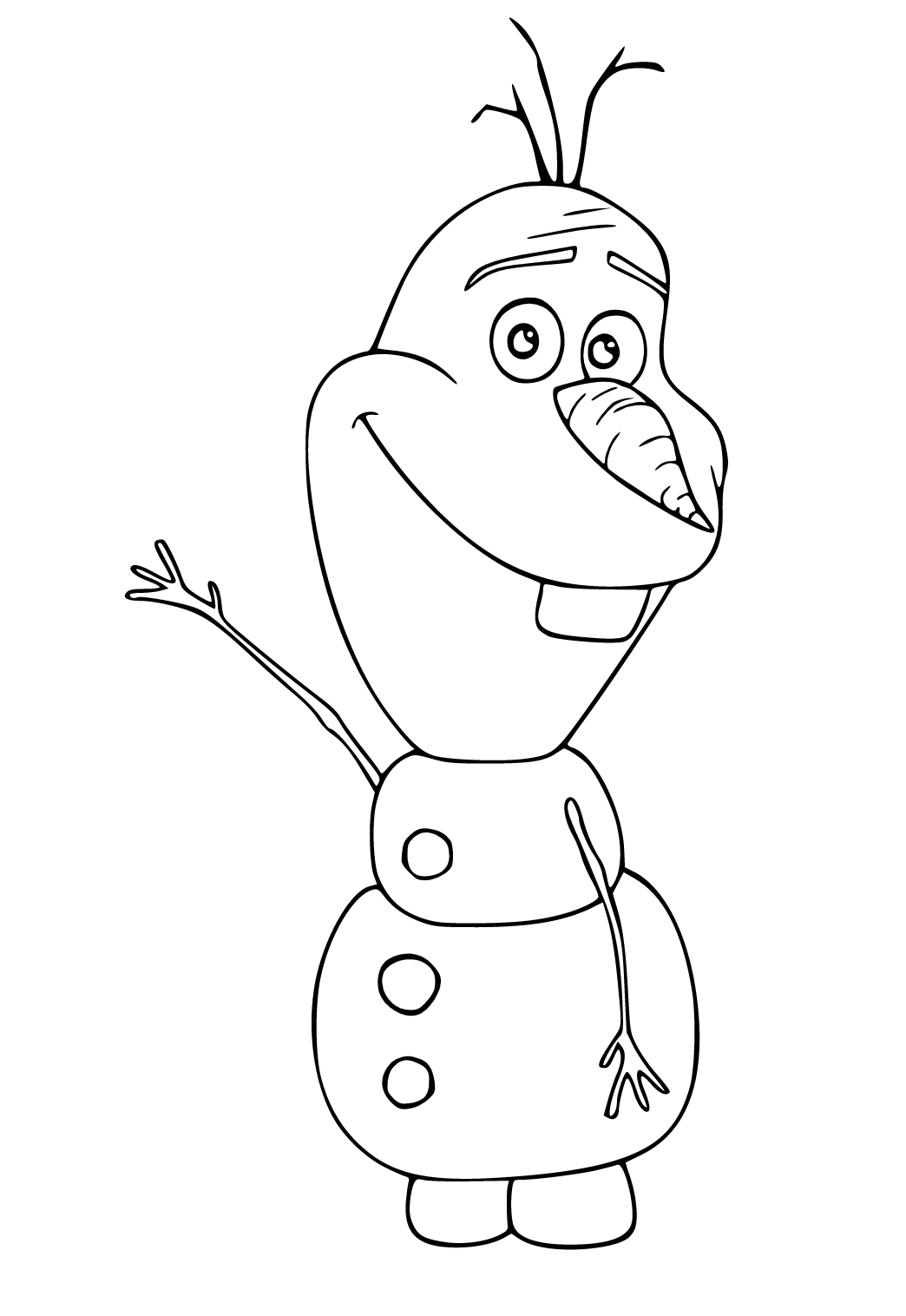 Free printable olaf hello coloring page for adults and kids