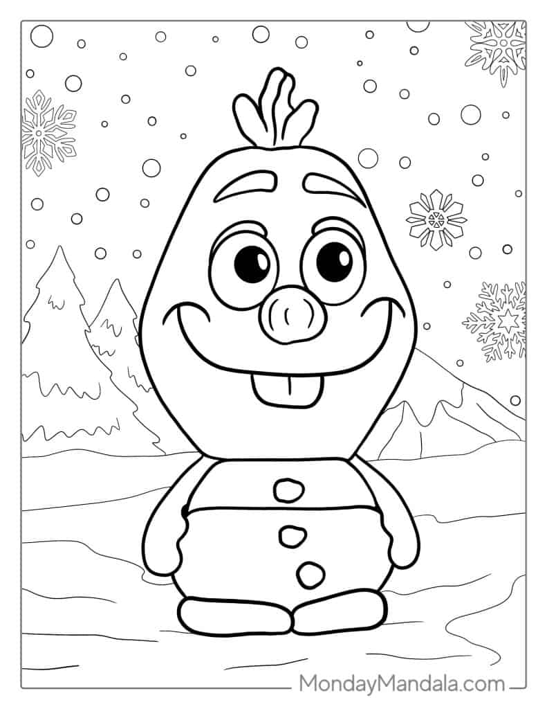 Olaf coloring pages free pdf printables