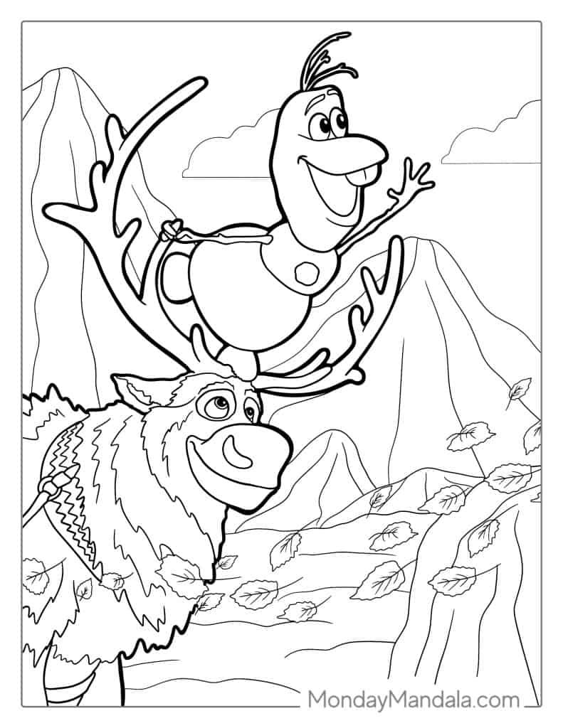 Olaf coloring pages free pdf printables