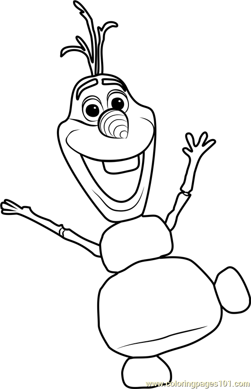 Olaf coloring page for kids