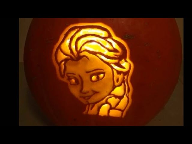 How to carve a disney frozen elsa pupkin for halloween