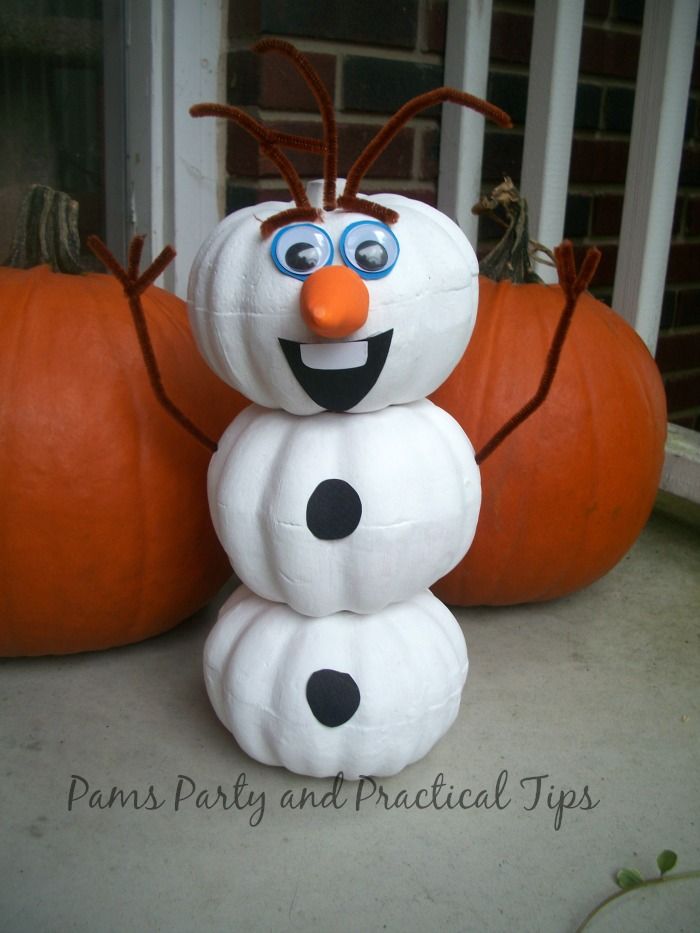 Olaf pumpkin olaf pumpkin no carve pumpkin decorating painted pumpkins