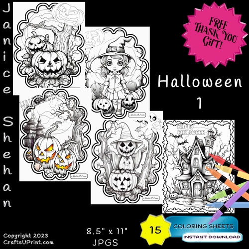 Halloween printable coloring pages for children printable coloring pages sheets free thank you gift