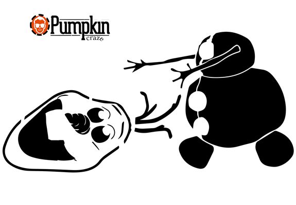 Olaf rolling head pumpkin craze pumpkin stencil kids pumpkin carving disney pumpkin