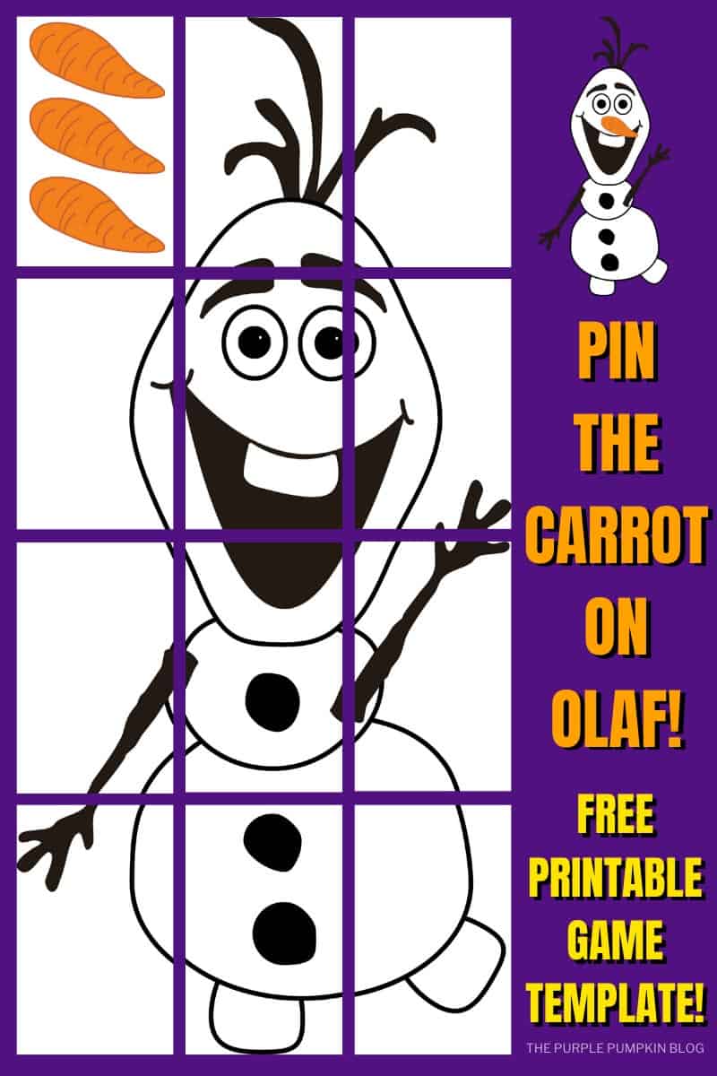 Pin the carrot on olaf template