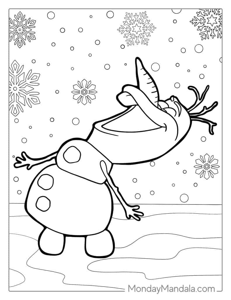 Olaf coloring pages free pdf printables