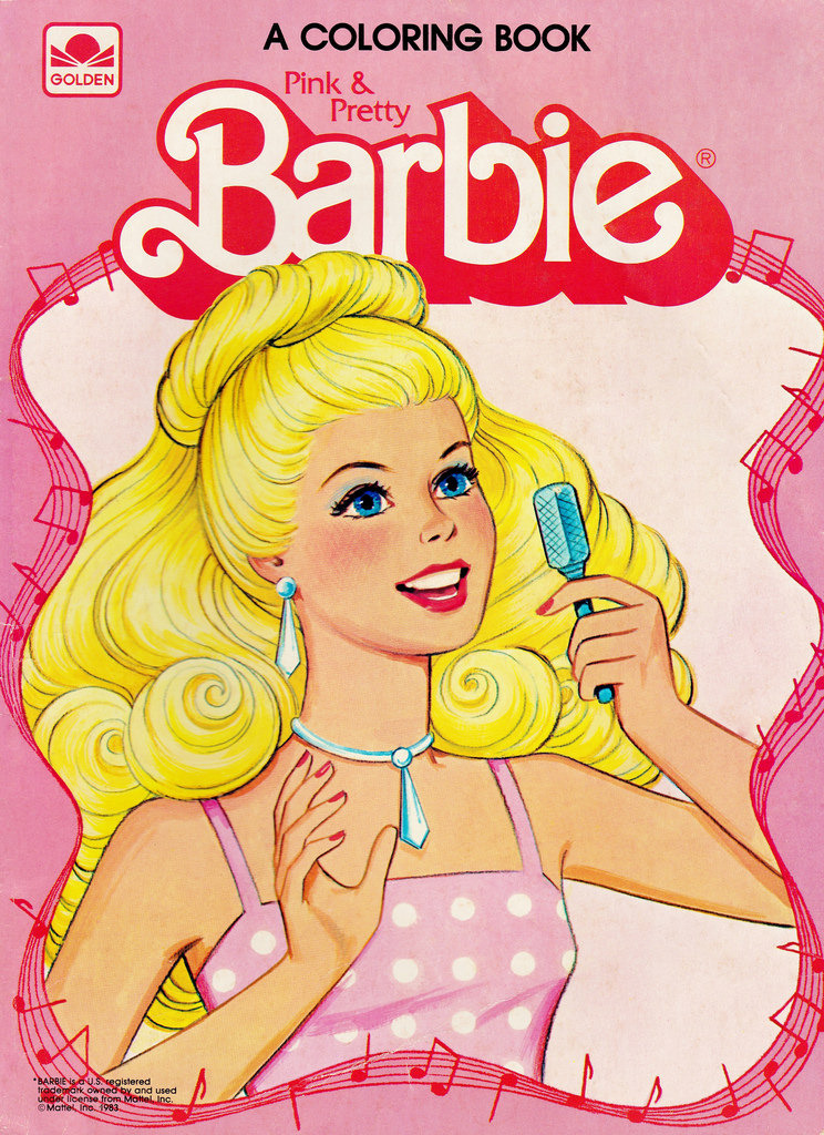 Old school barbie â pink pretty barbie coloring book