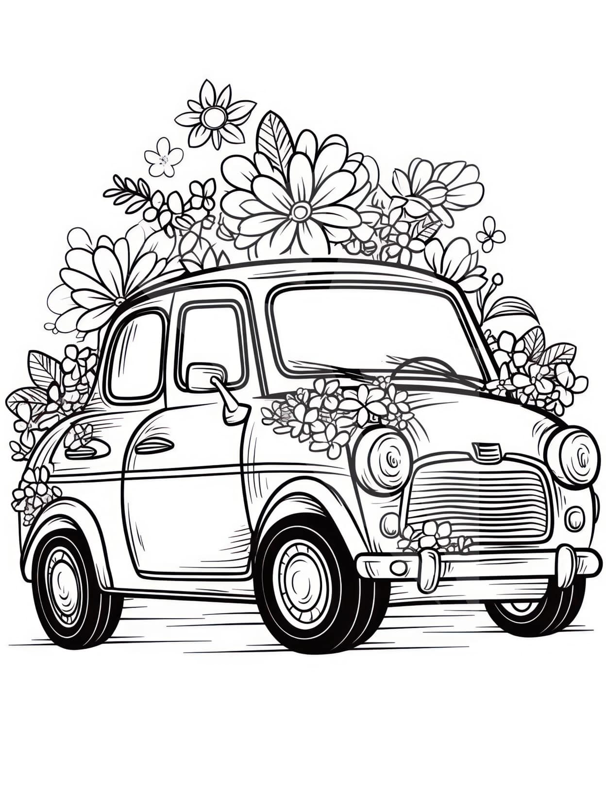 Car coloring pages for adults and kids