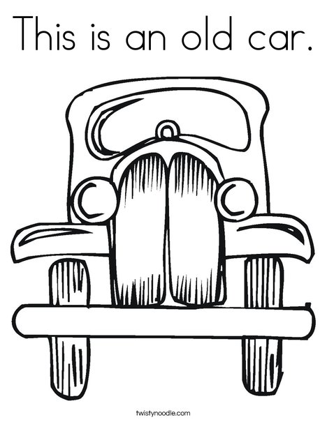 This is an old car coloring page