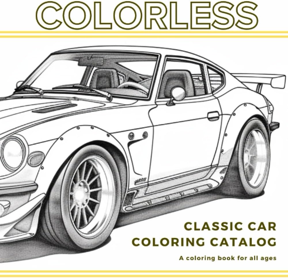 Colorless classic car coloring catalog james dylan books