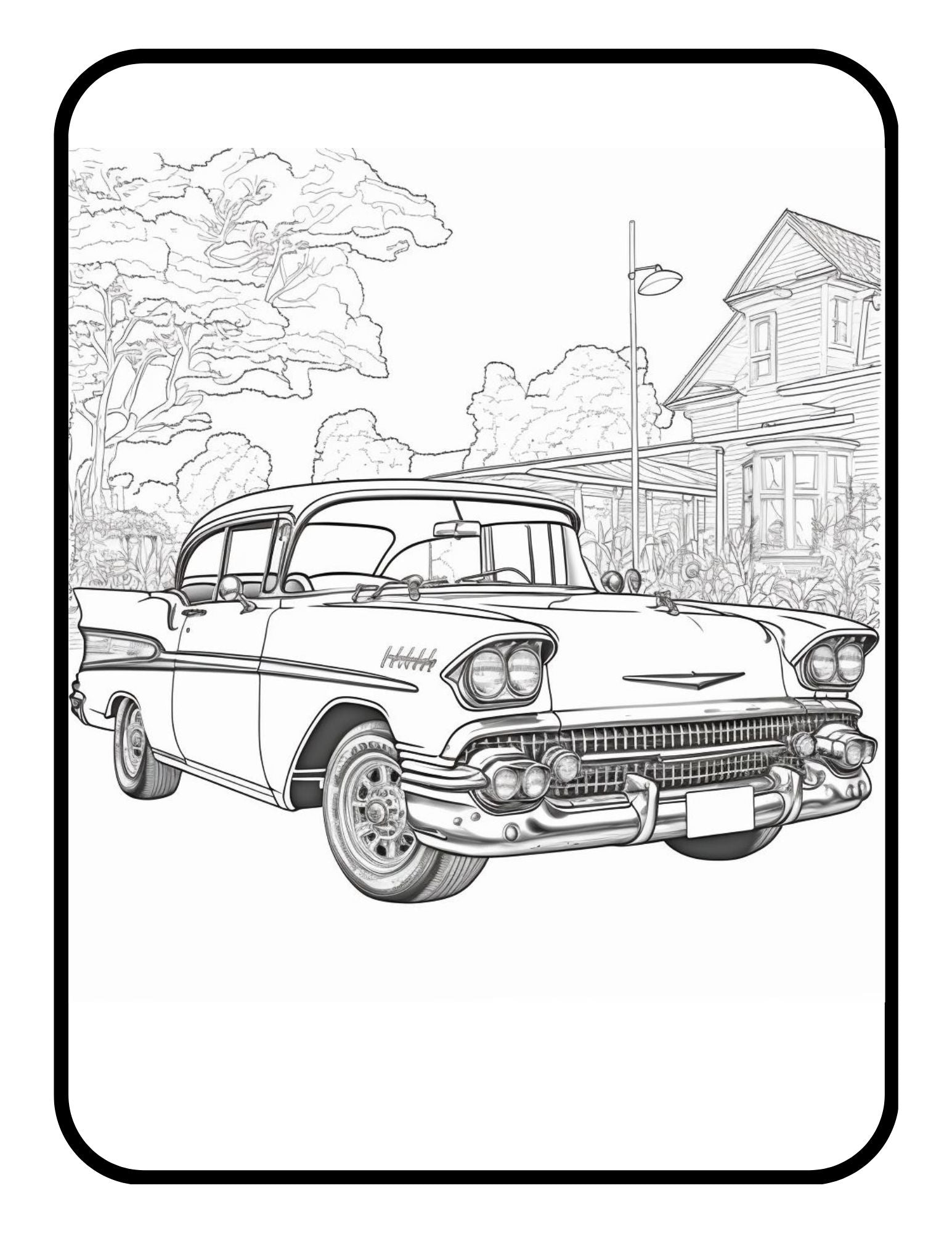Vintage classic old enthusiast car coloring book exotic race car for m â mode art design