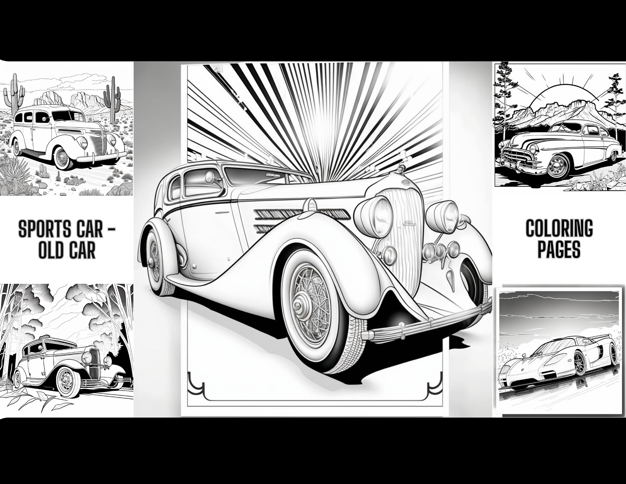 Sports car old car coloring pages