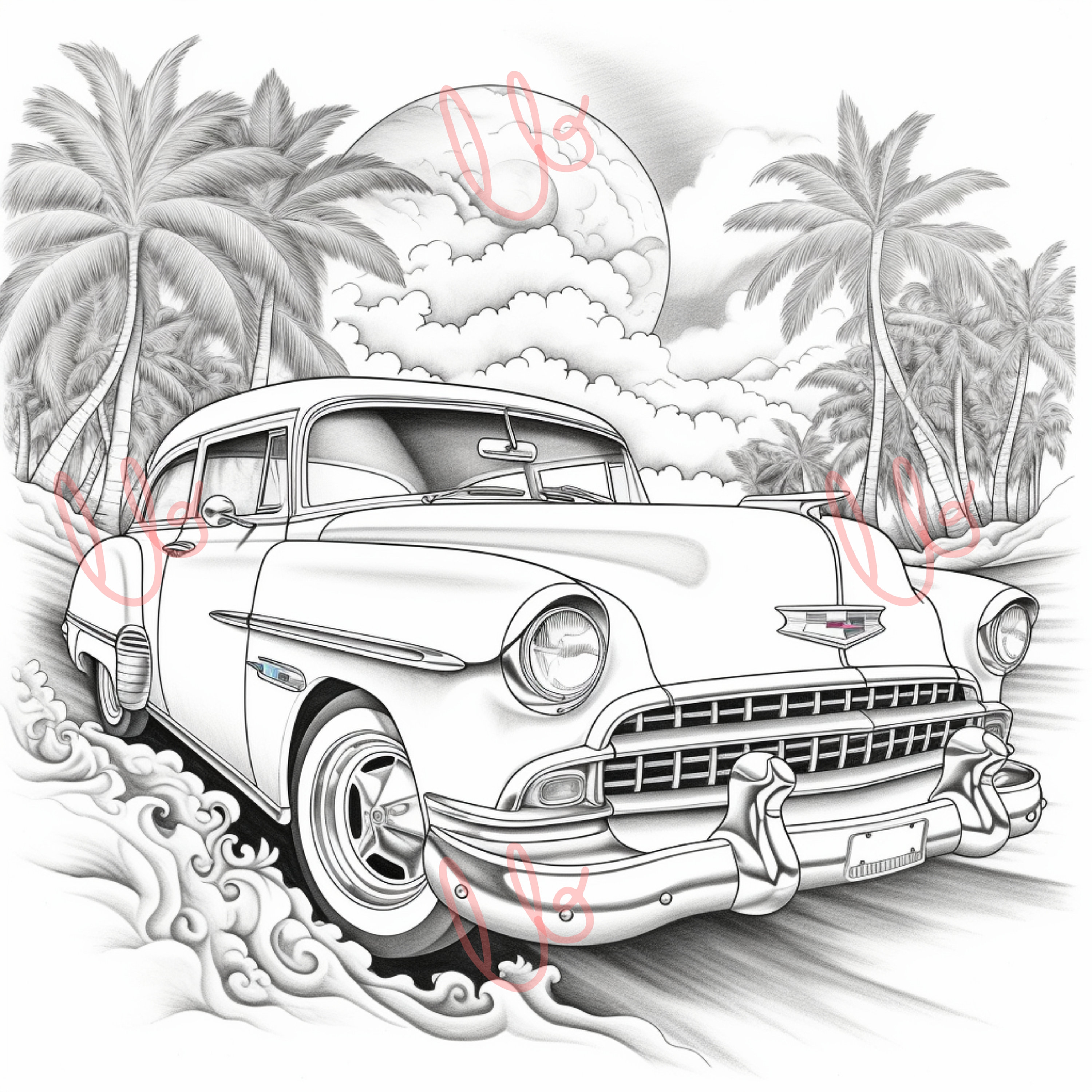 Classic car coloring pages download now