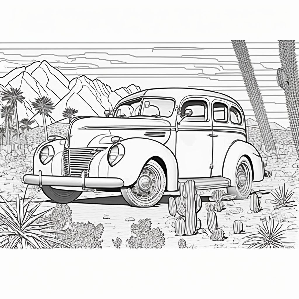 Sports car old car coloring pages