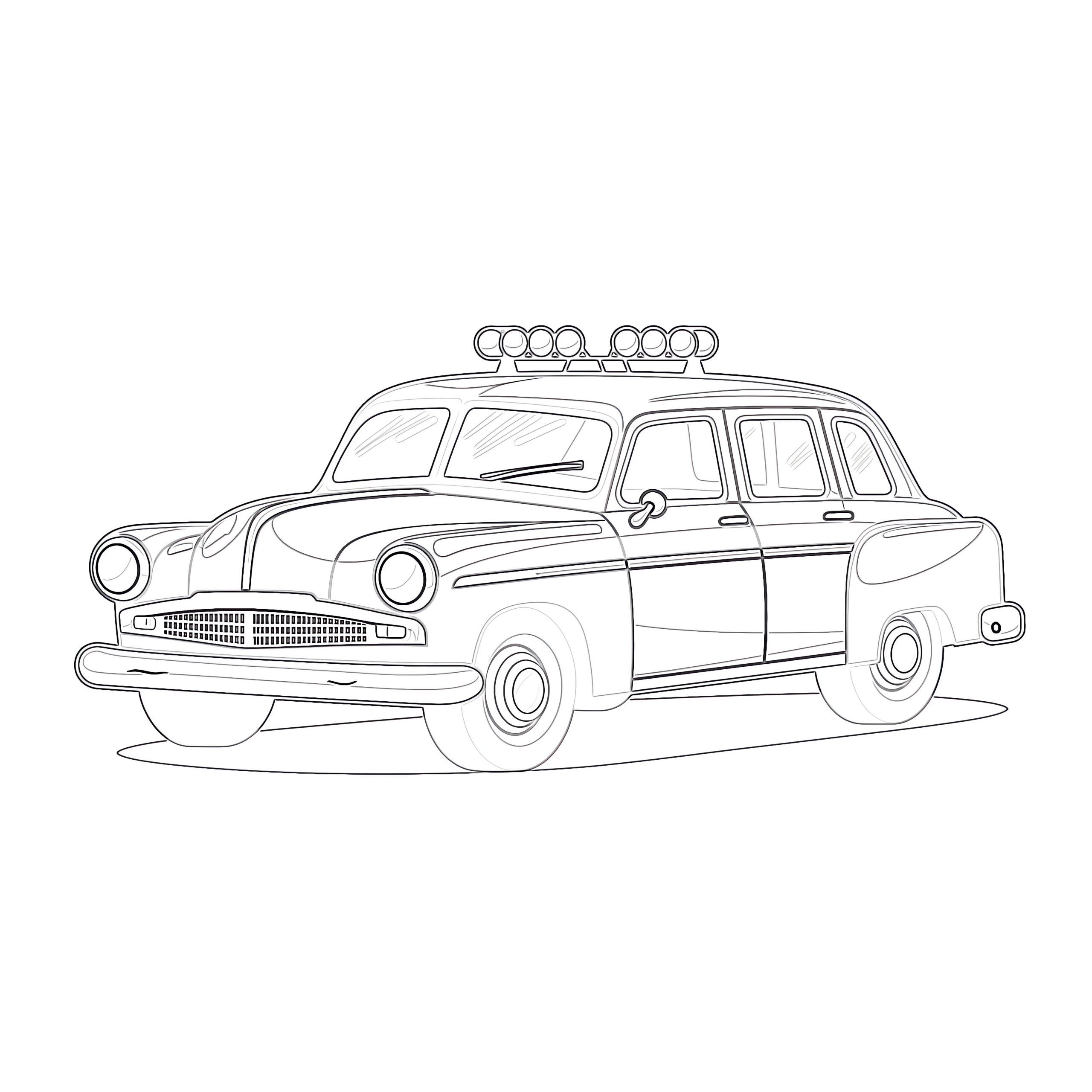 Printable police car coloring page