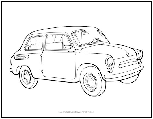 Old car coloring page print it free