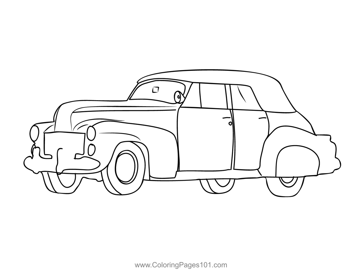 Classic car coloring page for kids