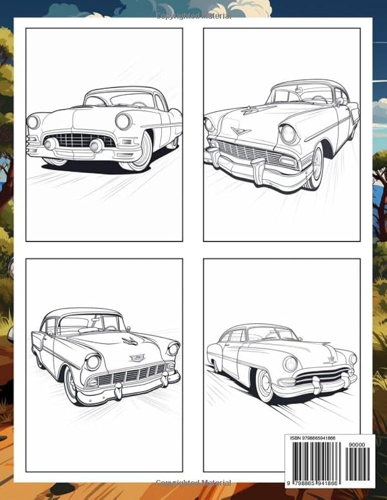 Classic cars coloring book vintage car coloring pages featuring illustrations of cars for kids and adults relaxation and stress relief gavois abdenour books
