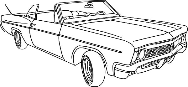 Lowrider classic car coloring pages