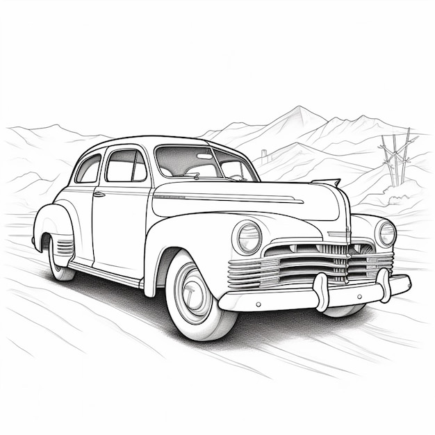 Premium ai image coloring pages of old cars old car coloring pages generative ai