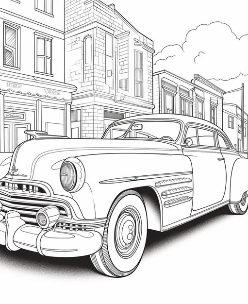 Premium ai image coloring pages of old cars old cars coloring pages generative ai