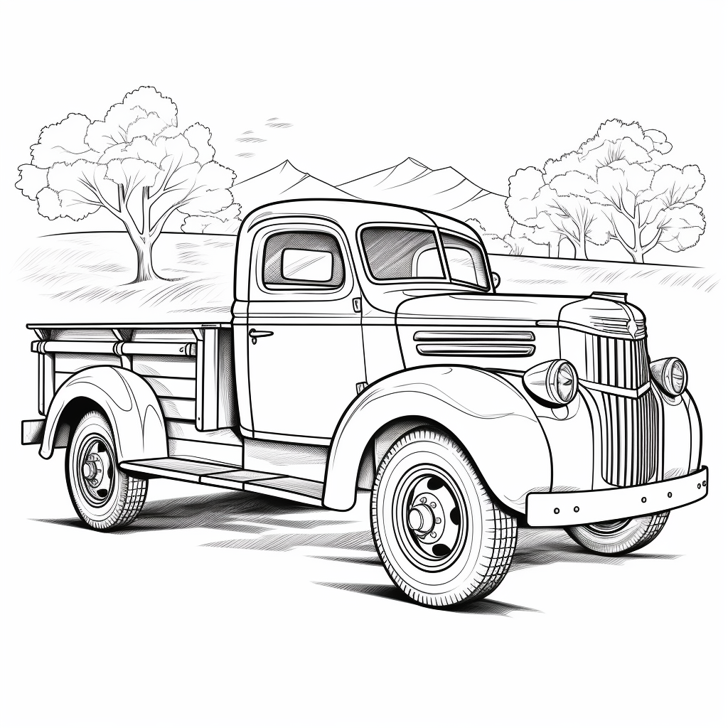 Old truck coloring pages