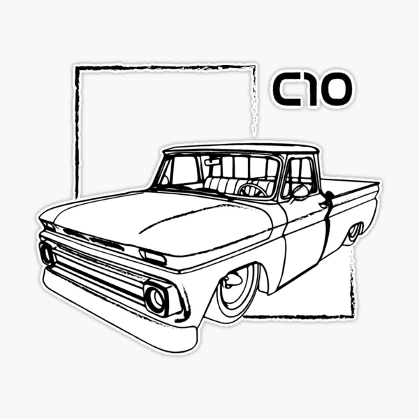 Chevy c truck classic car sketch sticker for sale by garage sketch