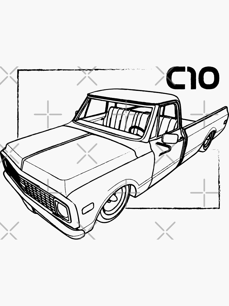 Chevy c truck classic car sketch sticker for sale by garage sketch