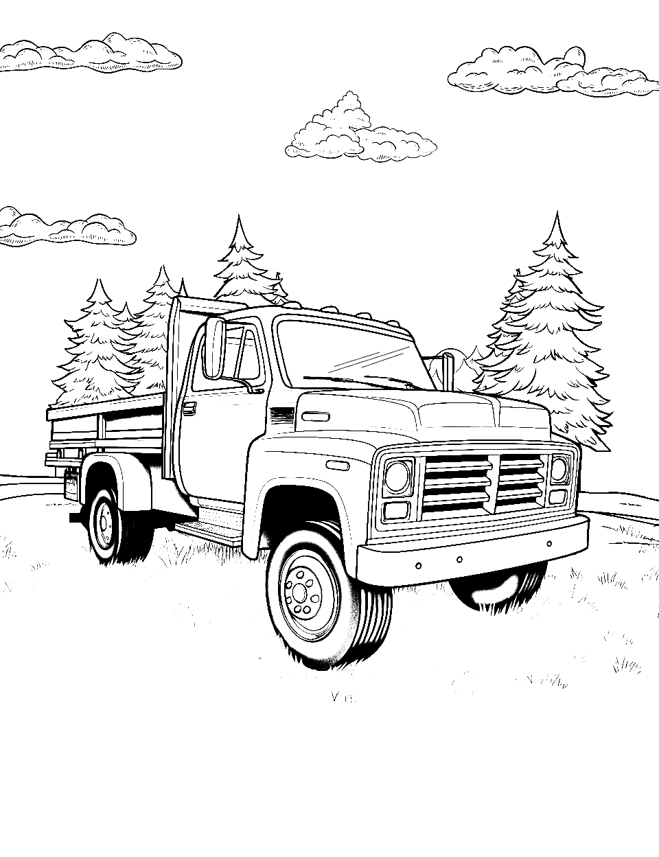 Truck coloring pages free printable sheets