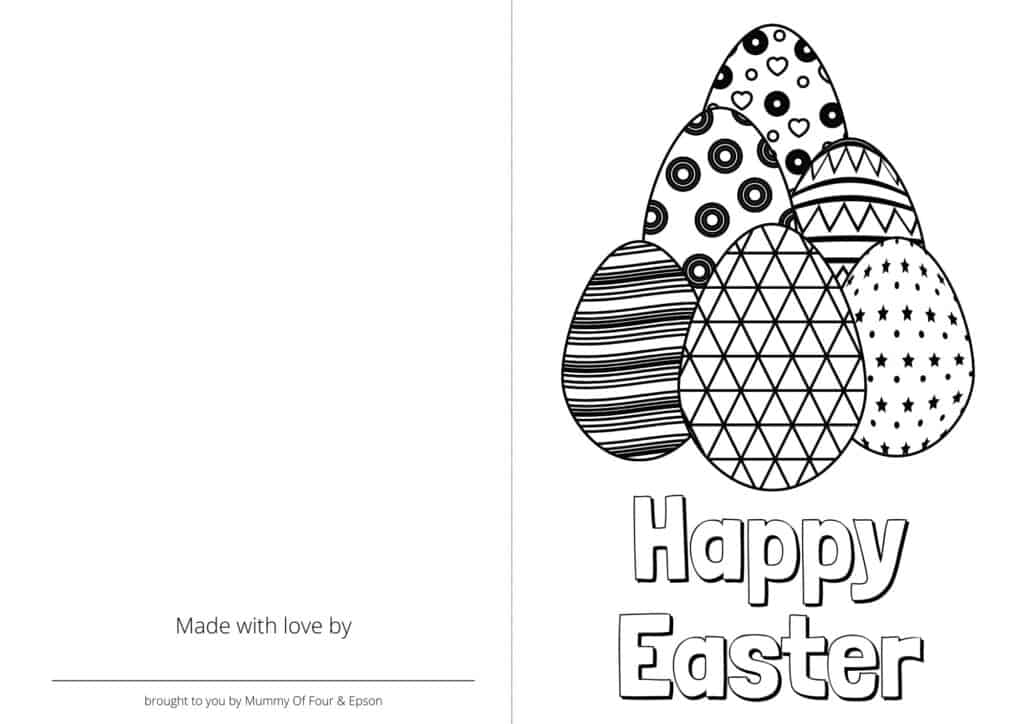 Free printable easter cards to colour in