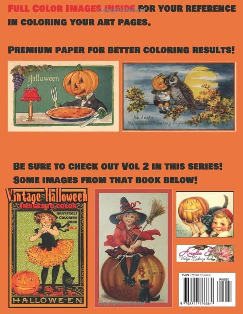 Vintage halloween images for coloring