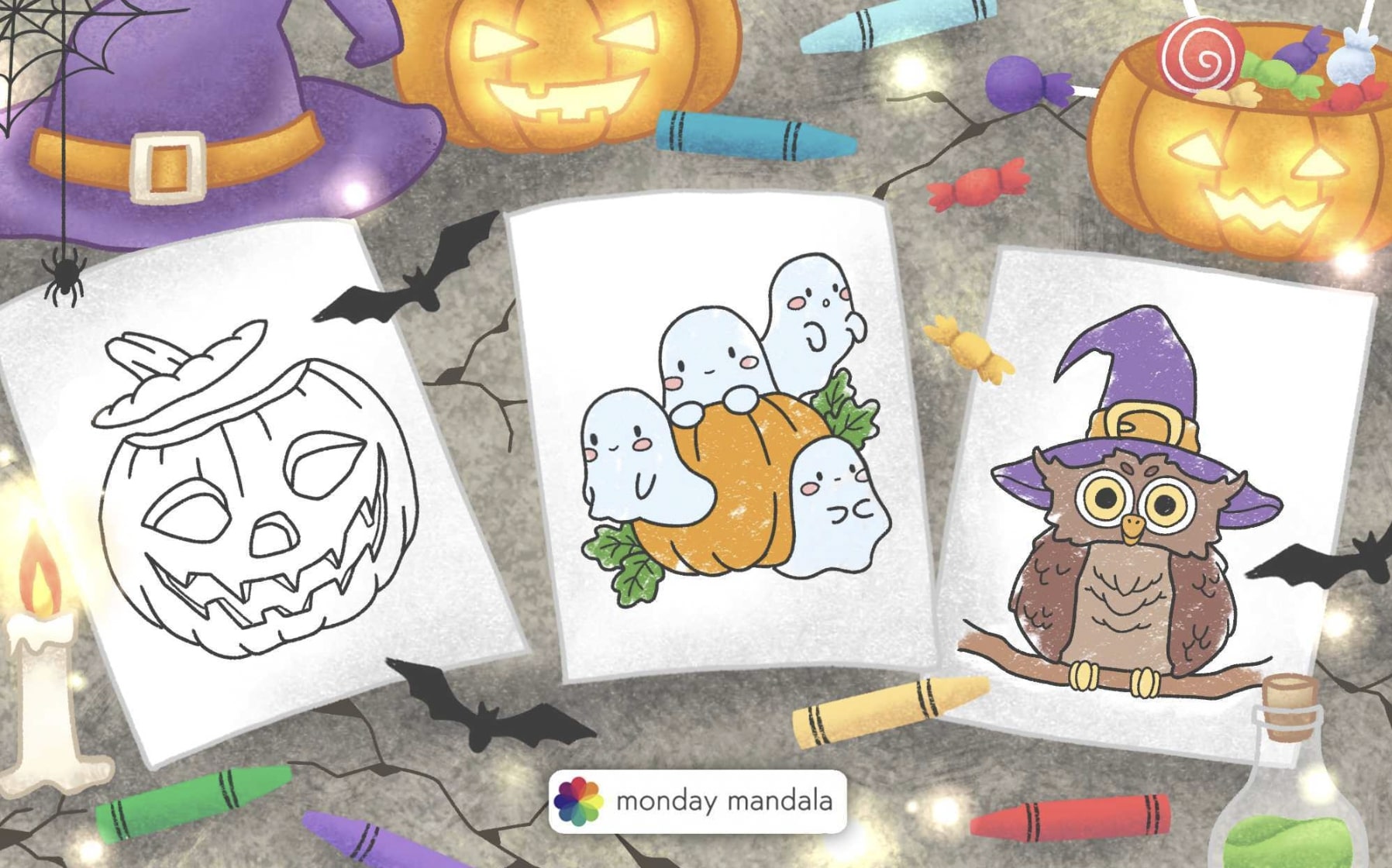 Halloween coloring pages free pdf printables