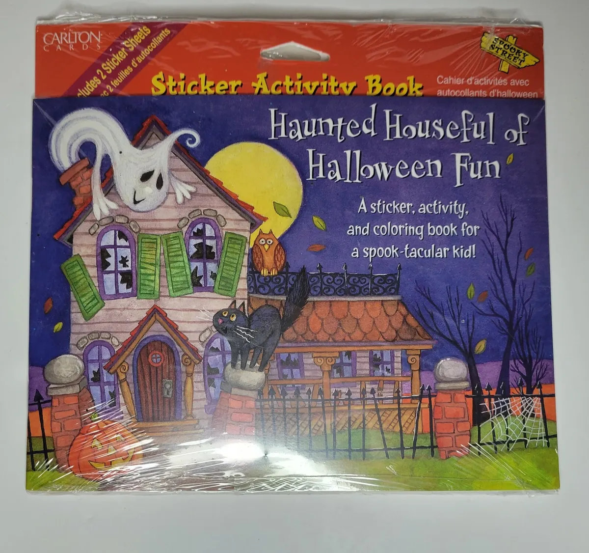 Vintage carlton cards sticker activity coloring book haunted halloween fun