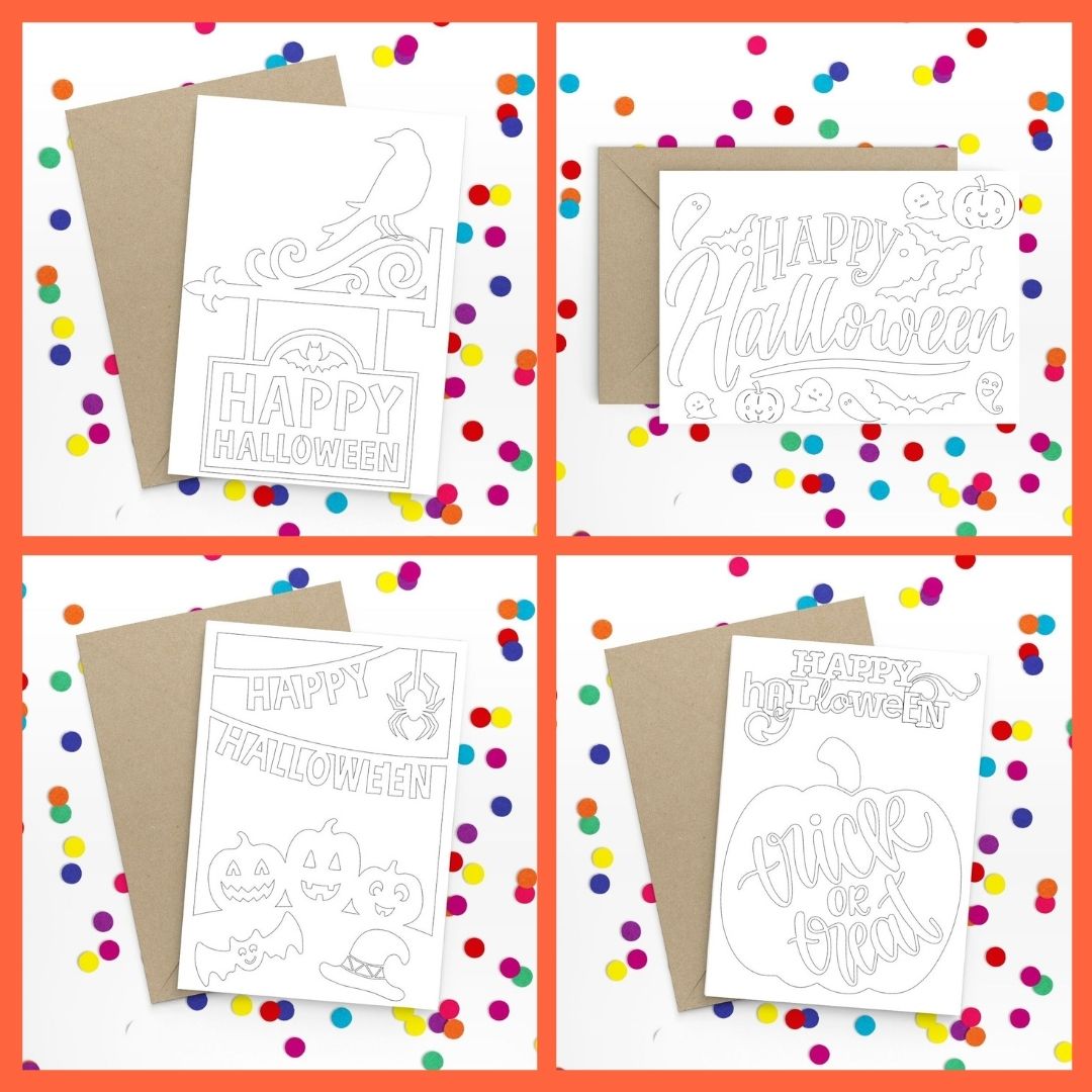 Free printable halloween cards to colour mum in the madhouse