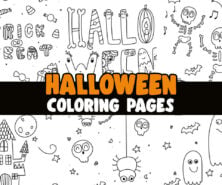 Halloween coloring cards free printables