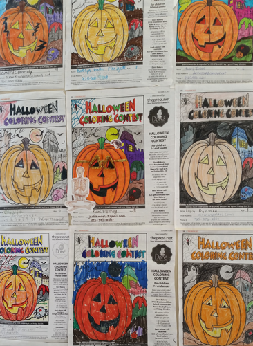 Halloween coloring contest winners living