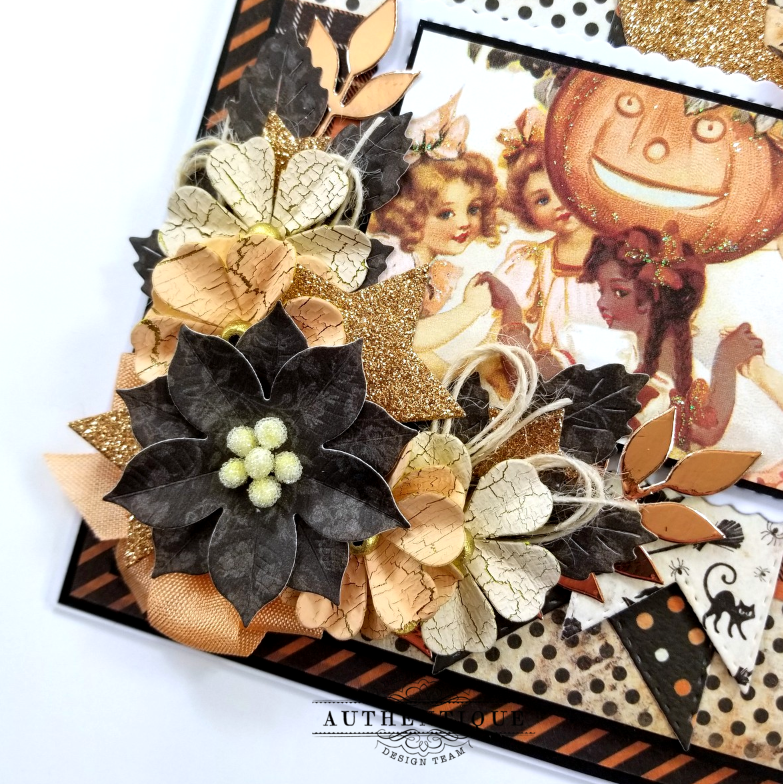 Vintage halloween card pollys paper studio