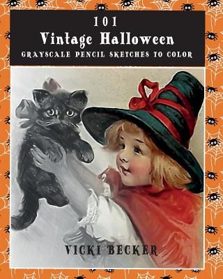 Vintage halloween grayscale pencil sketches to color a grayscale pencil sketch adult coloring book paperback books on the square