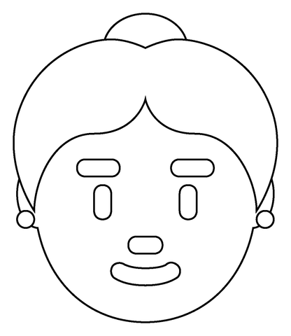 Old woman emoji coloring page free printable coloring pages